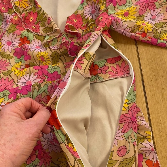 Show Me Your MuMu Ruffle Garden Maxi Pink Grn Long Wide Sleeves New Small - Picture 10 of 15